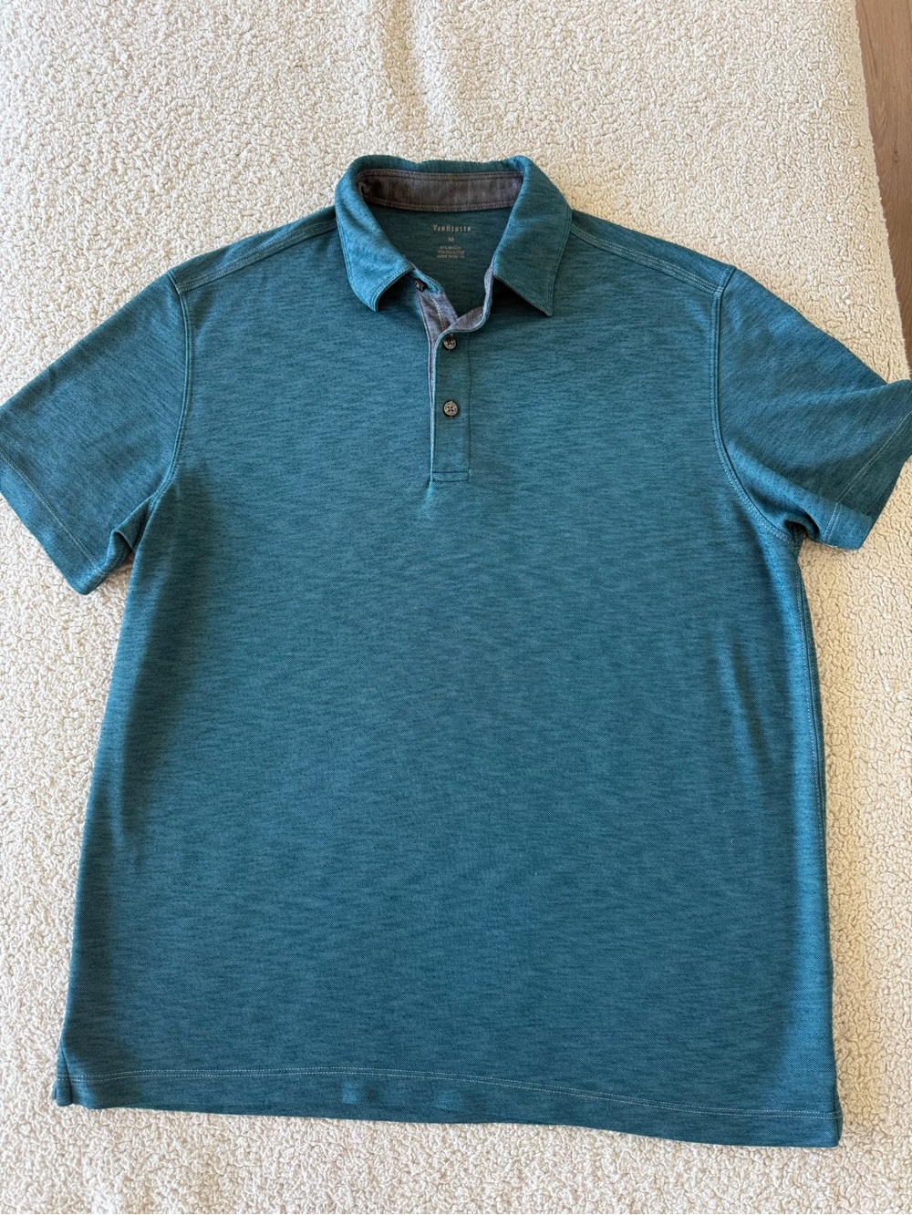 Van Heusen Teal-Blue Short Sleeve Polo